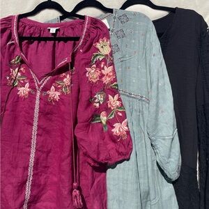 Lot of 3 Plus Size Blouses | XL | Sundance, Knox Rose, Style & Co | Free Shippin
